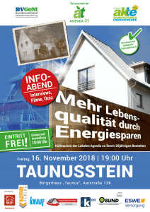 Mehr Lebensqualitaet durch Energiesparen 16November2018 Infoabend