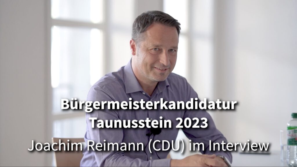 Bürgermeisterwahl in Taunusstein 8. Oktober 2023  Joachim Reimann (CDU) im Interview am 18.07.2023
mit dem Arbeitskreis Taunussteiner Energiewende (AkTE)